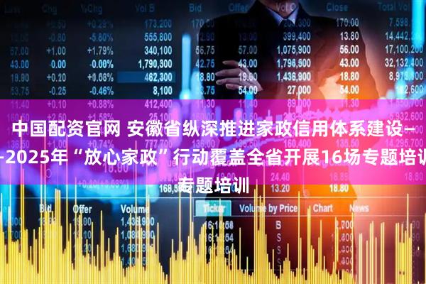 中国配资官网 安徽省纵深推进家政信用体系建设——2025年“放心家政”行动覆盖全省开展16场专题培训